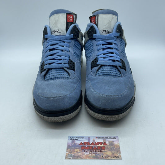 Size 12 - Jordan 4 Retro Mid University Blue Grey Black Suede Leather CT8527-400