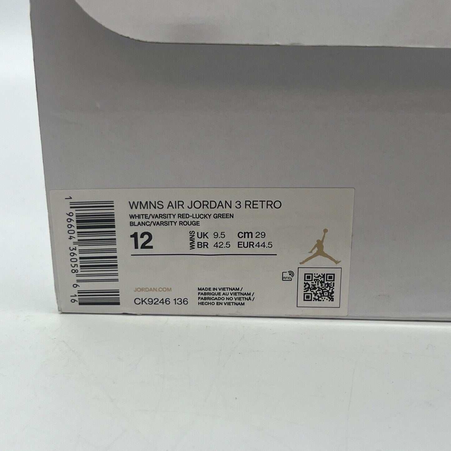 Size 12 - Jordan 3 Retro Mid Lucky Green W Brand New Og All White