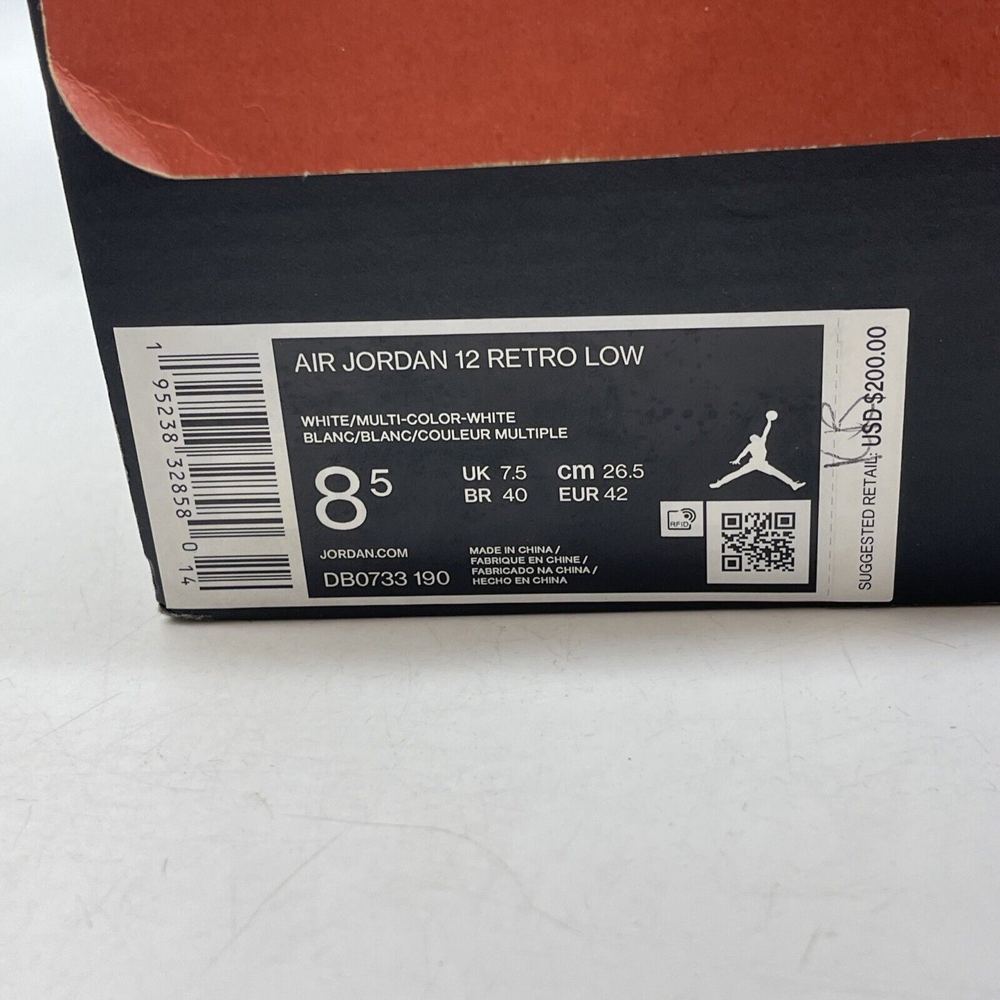 Size 8.5 - Air Jordan 12 Retro Low Easter White Black Suede Leather (DB0733-190)