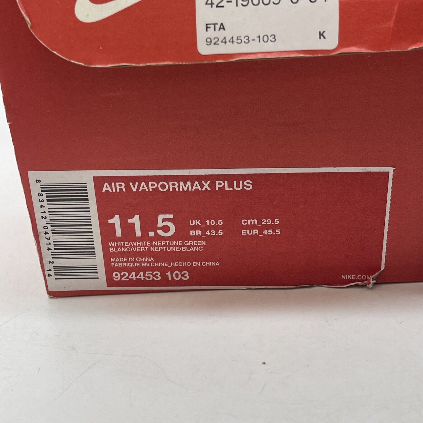 Size 11.5 - Nike Air VaporMax Plus Retuned Air Grey Red Grey Suede (924453-103)
