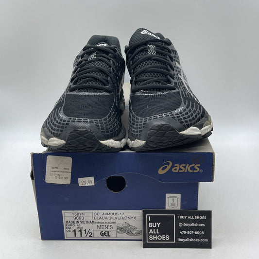 Size 11.5 - ASICS Gel-Nimbus 18 T650N Black Silver