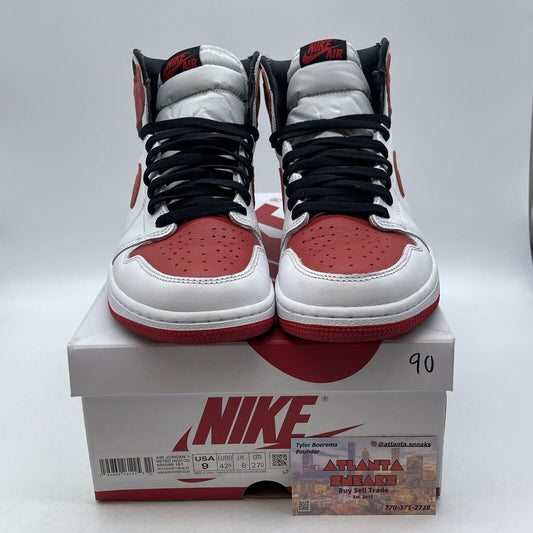 Size 9 - Jordan 1 Retro OG High Heritage White Black Red Leather (555088-161)
