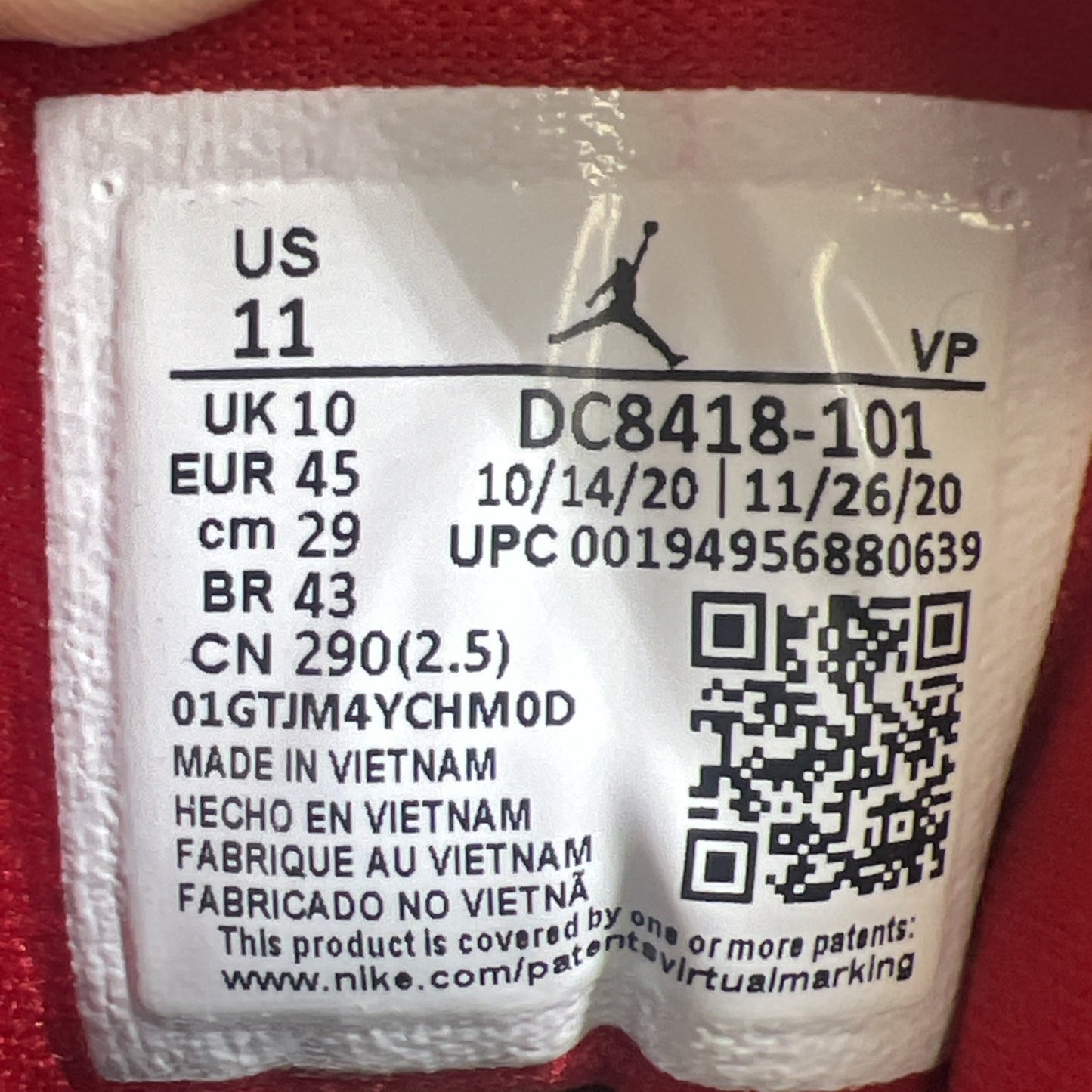Size 11 - Jordan Pro Strong White Gym Red (DC8418-101)