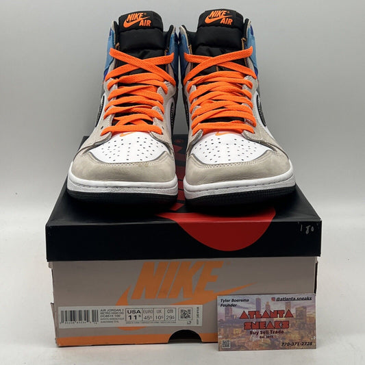 Size 11.5 - Air Jordan 1 Retro OG High Prototype White Black Blue Orange
