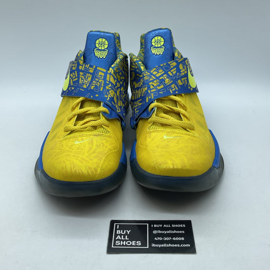 Size 13 - Nike Zoom KD 4 2012 Scoring Title Yellow Blue Leather (473679-703)