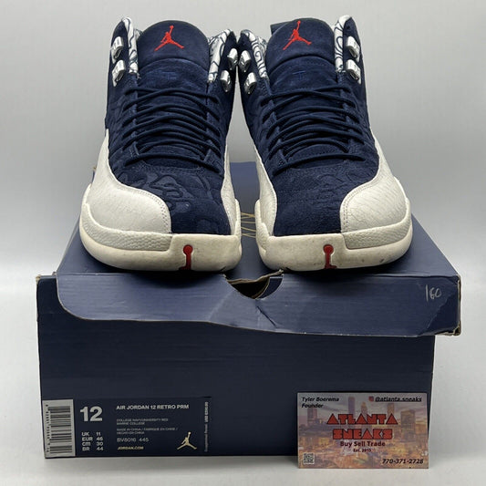 Size 12 - Air Jordan 12 Retro International Flight Navy White Suede (BV8016-445)