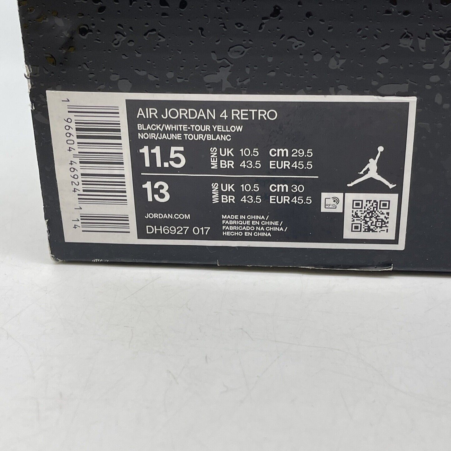 Size 11.5 - Jordan 4 Retro Low Thunder White Yellow Leather Black (DH6927-017)