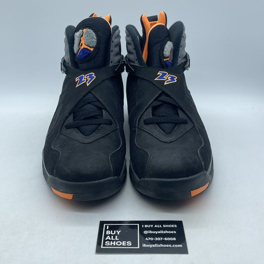 Size 10.5 - Air Jordan 8 Retro Phoenix Suns Black Grey Suede (305381-043)
