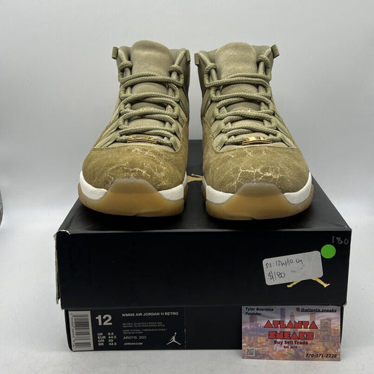 Size 12 - Air Jordan 11 Retro Olive Lux W Gum Whit Suede (AR0715-200)