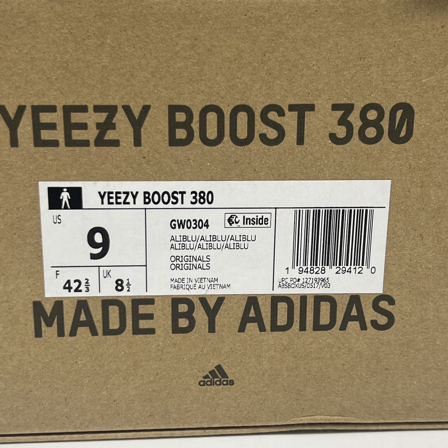 Size 9 - adidas Yeezy Boost 380 Alien Blue Brand New Og All DS Sneakers Green