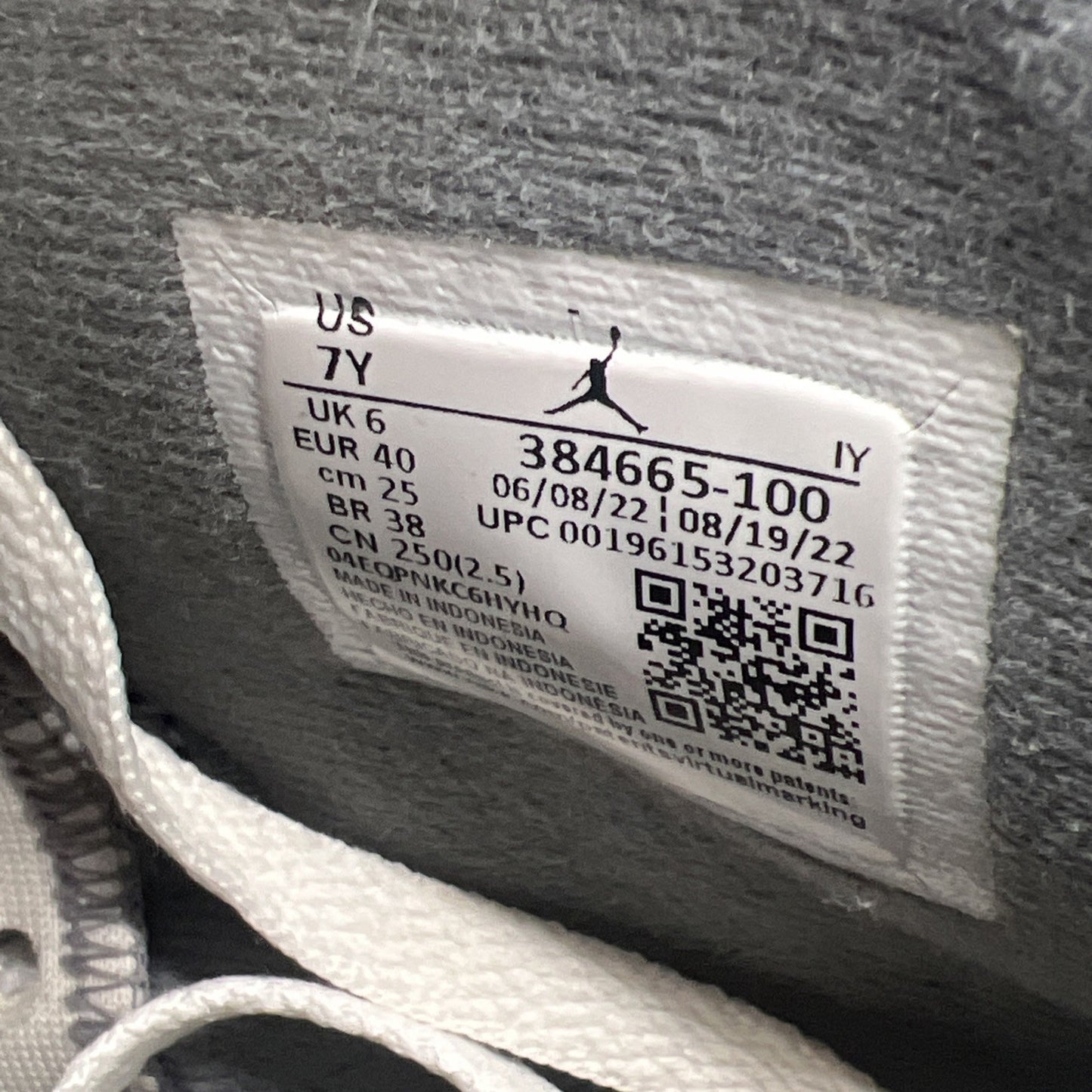 Size 7Y - Air Jordan Air 6 Retro Mid Cool Grey - (384665-100)