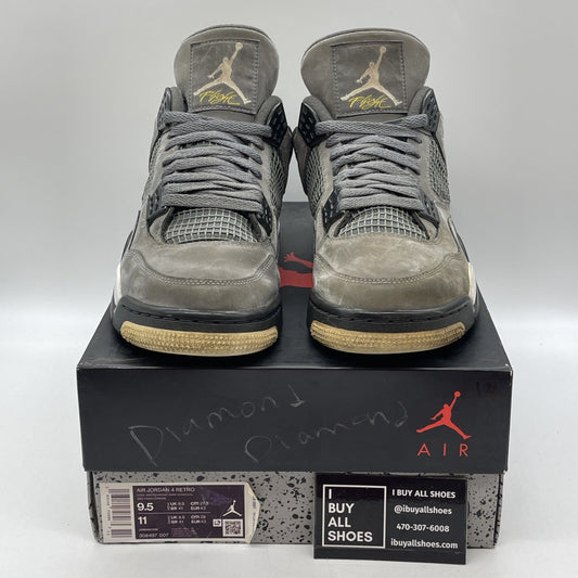 Size 9.5 - Jordan 4 Retro Low Cool Grey Silver White Suede (308497-007)