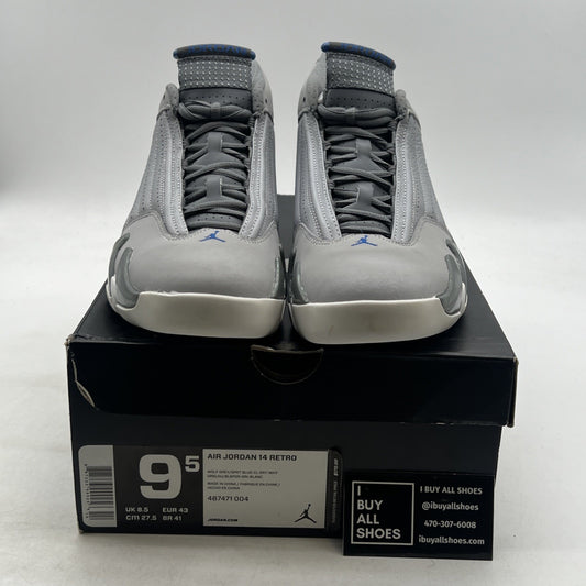 Size 9.5 - Air Jordan 14 Retro Wolf Grey (487471-004)