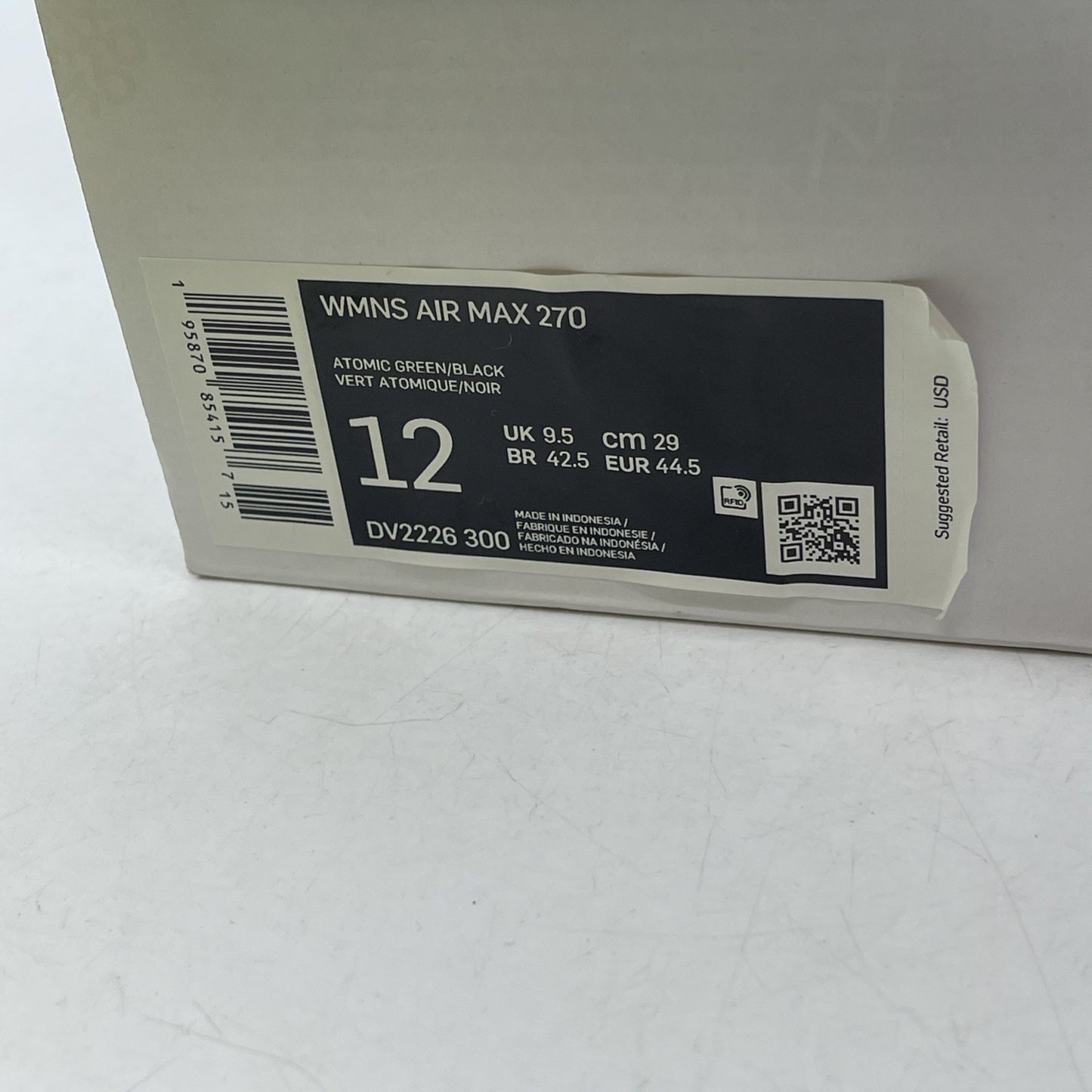 Size 12W - Nike Air Max 270 Tennis Ball (DV2226-300)