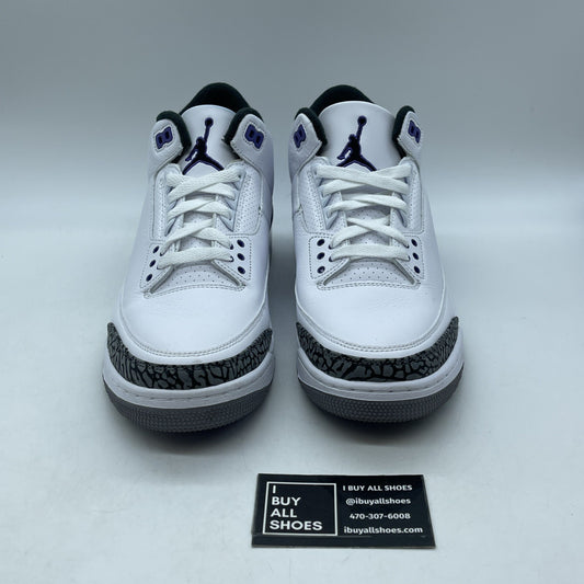 Size 11 - Jordan 3 Retro Mid Dark Iris Black Grey Leather Suede (CT8532-105)
