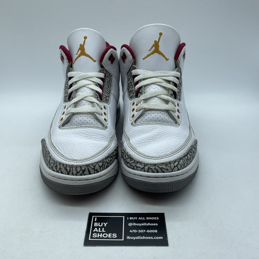 Size 11.5 - Jordan 3 Retro Mid Cardinal Red White Suede Leather (CT8532-126)