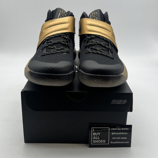 Size 9.5 - Nike Kyrie 2 ID Basketball Nike Black, Gold Rare (843253-981)