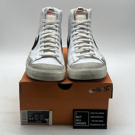 Size 14 - Nike Blazer Mid 77 Vintage White Black 2019 (BQ6806-100)