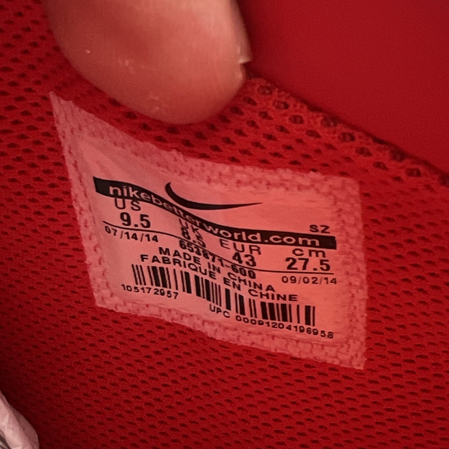 Size 9.5 - Nike KD 7 Nsw Lifestyle Qs Challenge Red (653871-600)