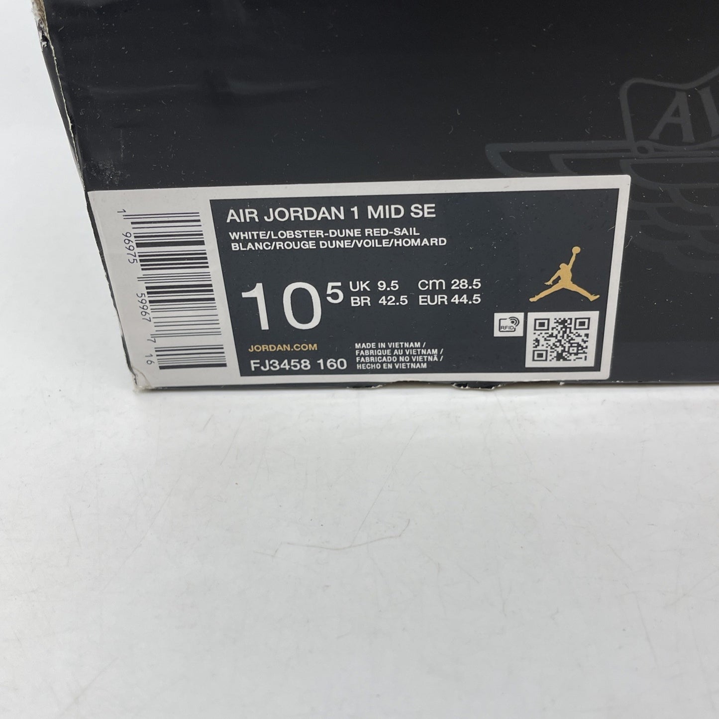 Size 10.5 - Air Jordan 1 Mid SE White Dune Red Leather (FJ3458-160)