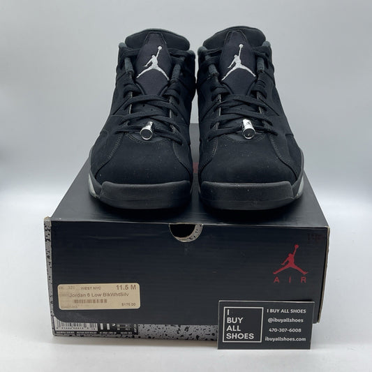 Size 11.5 - Air Jordan 6 Retro Low Chrome Silver Black Suede (304401-003)