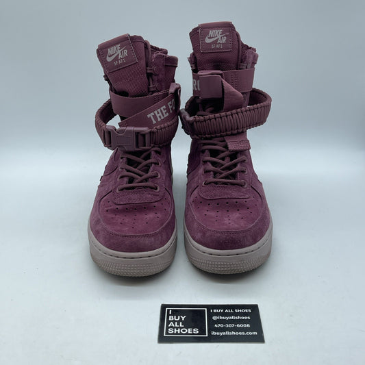 Size 8.5W- Nike SF Air Force 1 Vintage Wine Suede (AJ1700-600)