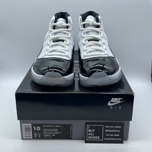 Size 10 - Jordan 11 Retro High Concord White Black Suede Leather (378037-100)