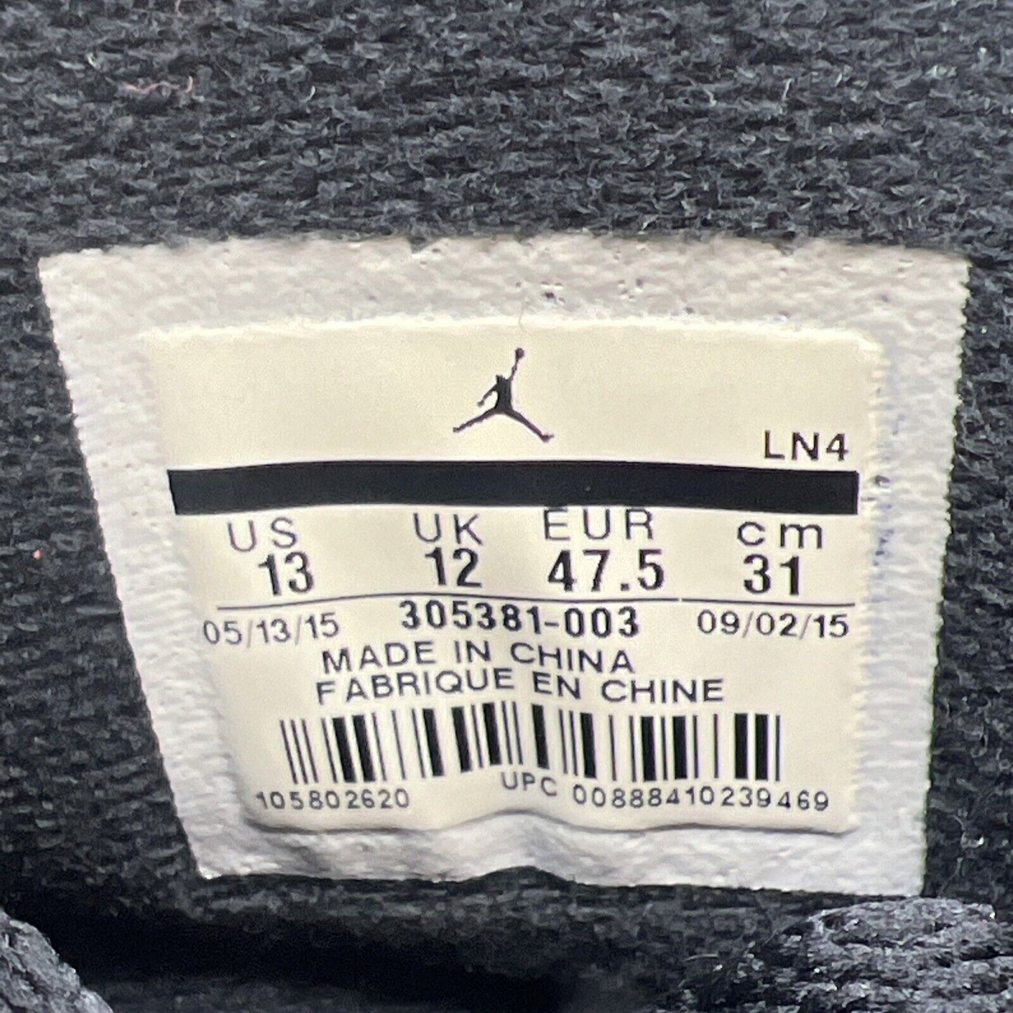 Size 13 - Air Jordan 8 Retro 2015 Chrome Black Suede Grey (305381-003)