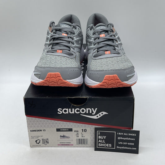 Size 10W - Saucony Cohesion 13 Coral Sky Grey Suede Leather (S10559-5)