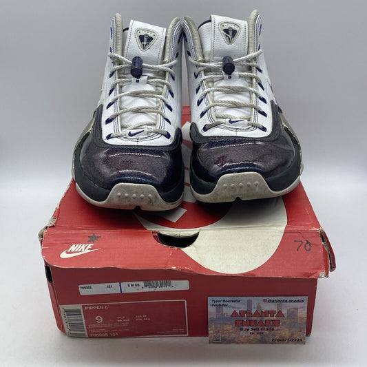 Size 9 - Nike Air Pippen 6 White Purple Black Leather (705065-151)