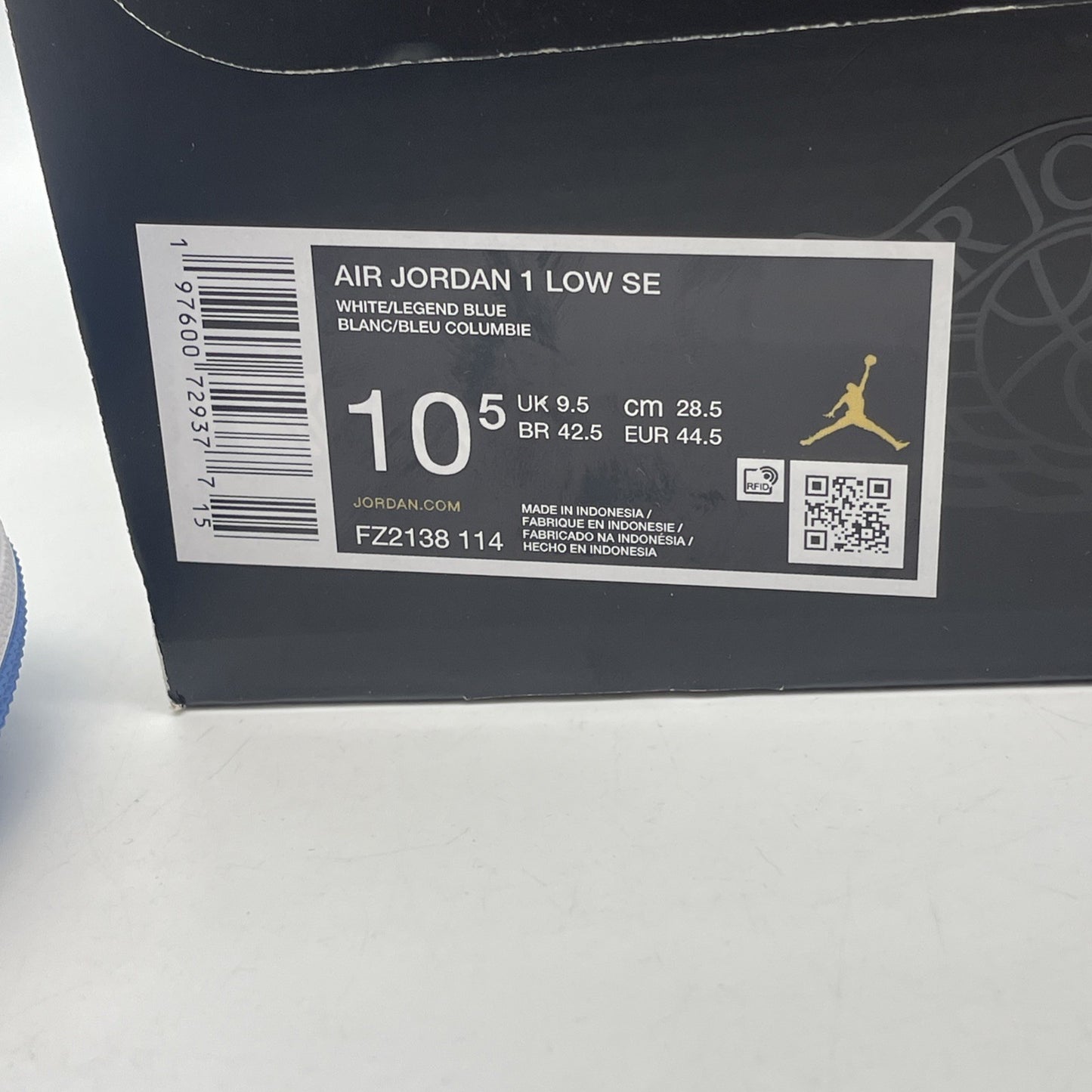 Size 10.5 - Air Jordan 1 SE Low Legend Blue White Leather (FZ2138-114)