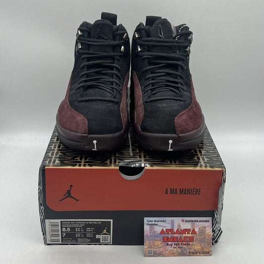 Size 8.5 - Jordan 12 Retro SP x A Ma Maniere Mid Black W Brand New Og All DS