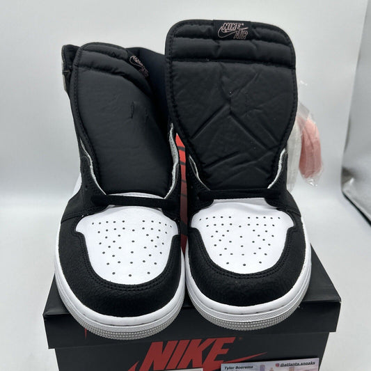 Size 12 - Jordan 1 Retro OG High Stage Haze Bleached Coral Cracked Leather Black