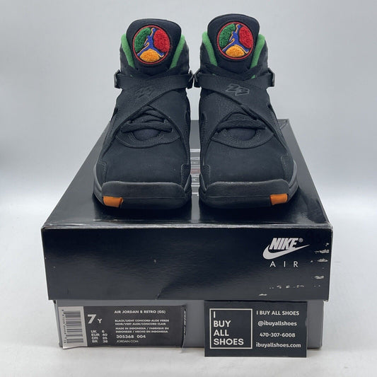 Size 7Y (GS) - Jordan 8 Retro High Tinker Air Raid Black Suede (305368-004)