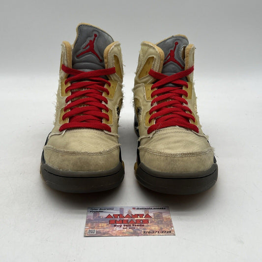 Size 8.5 - Jordan 5 SP x Off-White Mid Sail Black Grey Red (DH8568-100)