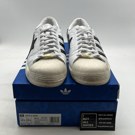 Size 12.5 - adidas BAPE x Superstar Vintage White Black (JR2701)