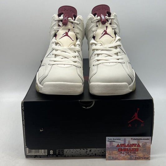 Size 8 - Air Jordan 6 Retro 2015 Maroon White Leather (384664-116)
