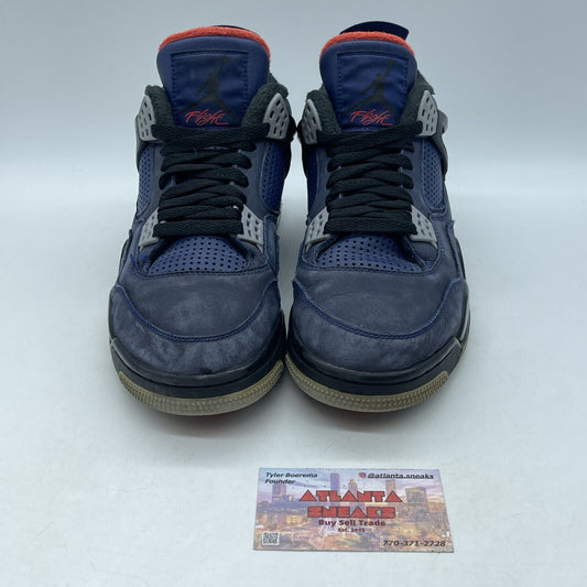 Size 9.5 - Jordan 4 Winter Loyal Blue Suede Black Grey Leather (CQ9597-401)