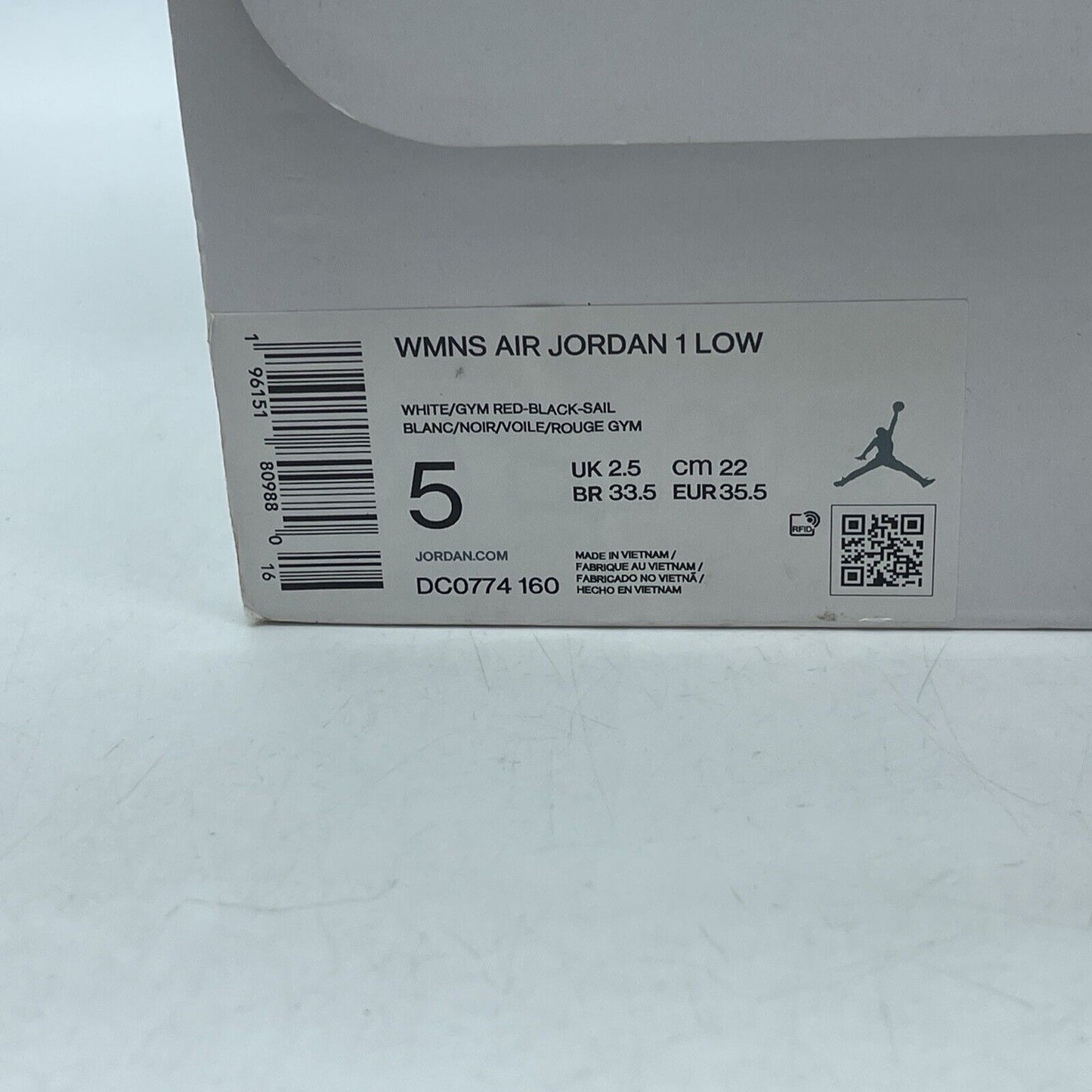 Size 5W - Nike Air Jordan 1 LowGym Red White Black Suede Leather (DC0774 160)