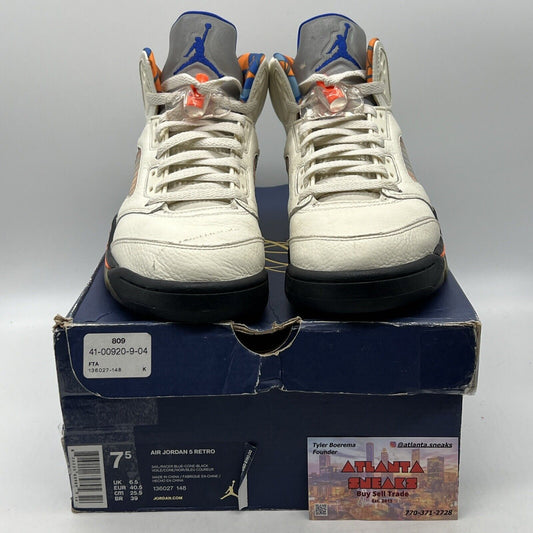 Size 7.5 - Air Jordan 5 Retro International Flight White Orange Blue 136027-148
