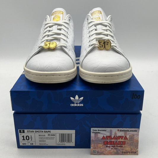 Size 10.5 - adidas BAPE x Stan Smith 30th Anniversary White Gold (IG1115)