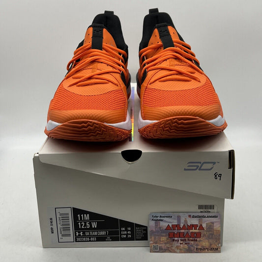 Size 11 - Under Armour Curry 7 Team Team Orange Black White (3023838-803)