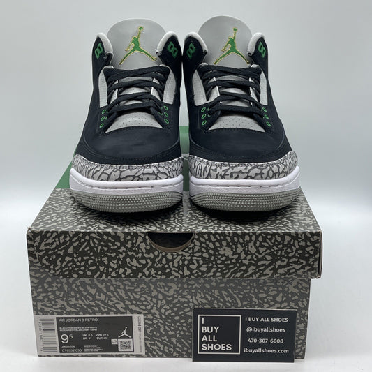 Size 9.5 - Jordan 3 Retro Mid Pine Green Black Grey Suede (CT8532-030)