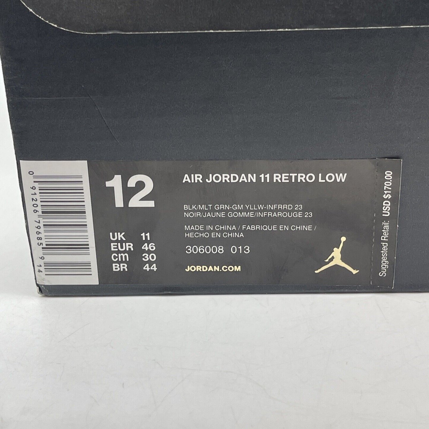 Size 12 - Air Jordan 11 IE Low Croc Green Suede Black Leather (306008-013)