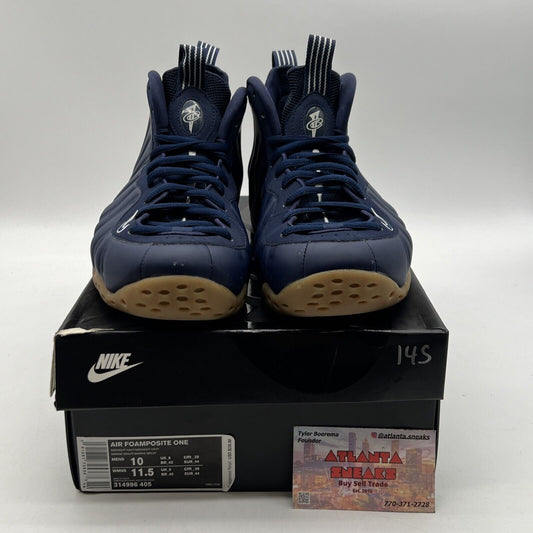 Size 10 - Nike Air Foamposite One Midnight Navy Gum (314996-405)