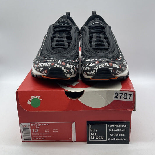 Size 12 - Nike Air Max 97 Just Do It Black White Red Suede Leather (AT8437-001)