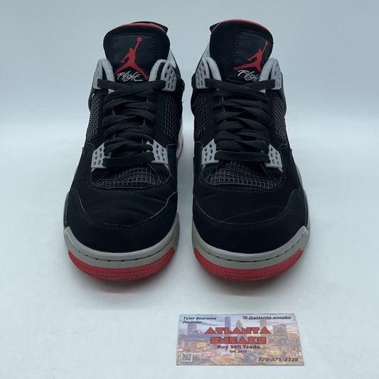Size 11 - Jordan 4 Retro OG Mid Bred 2019 Black White Red Grey (308497-060)