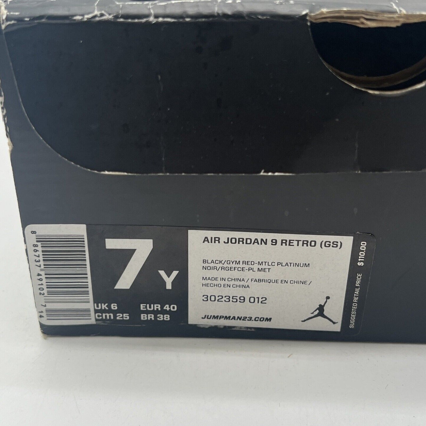 Size 5.5 - Air Jordan 9 Retro Johnny Kilroy (302359-012)