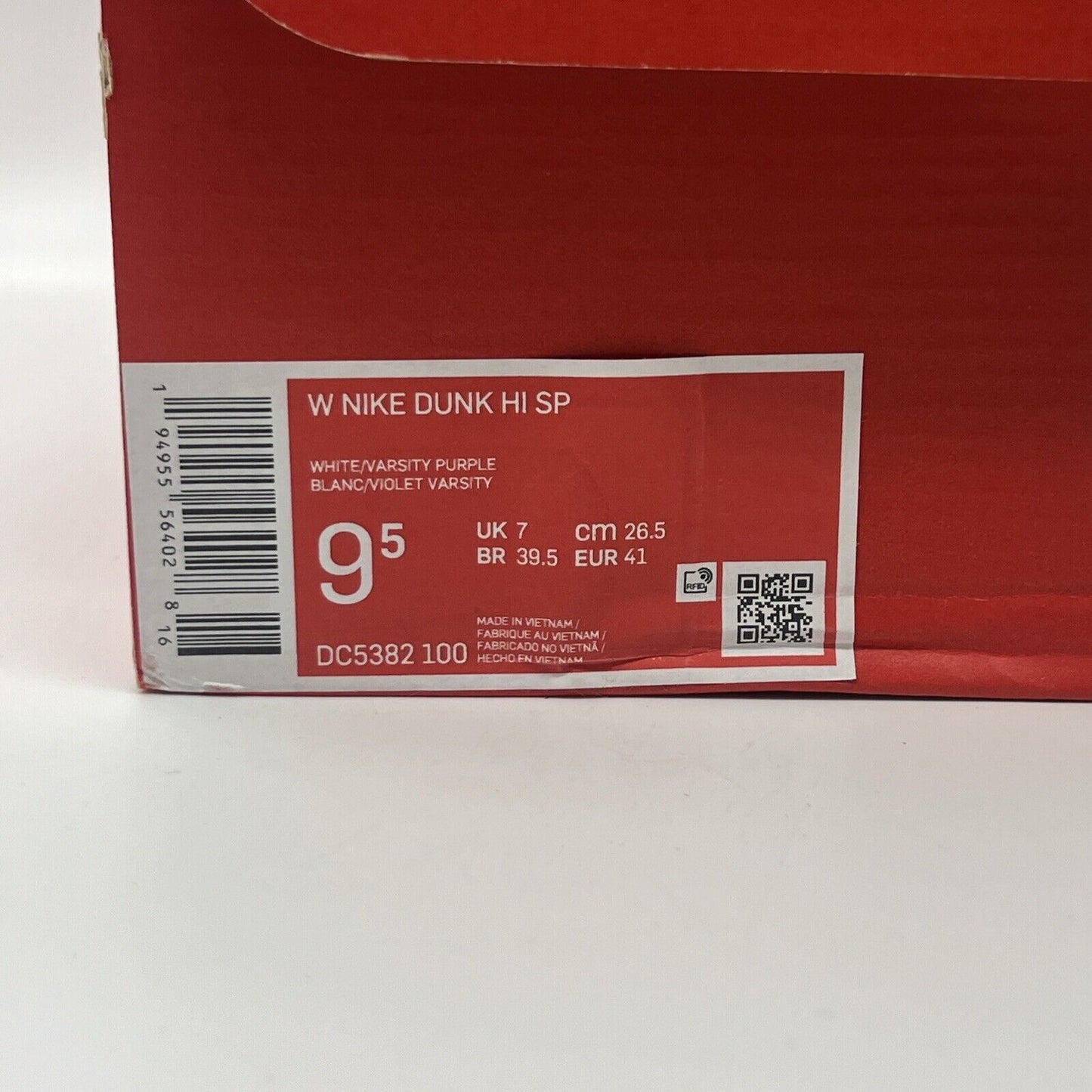 Size 9.5 - Nike Dunk High Varsity Purple W Brand New Og All Purple White DS