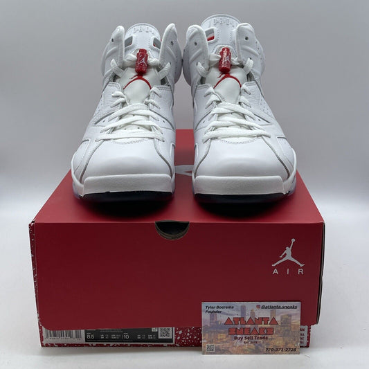 Size 8.5 - Jordan 6 White and University Red 2022 White Leather (CT8529-162)